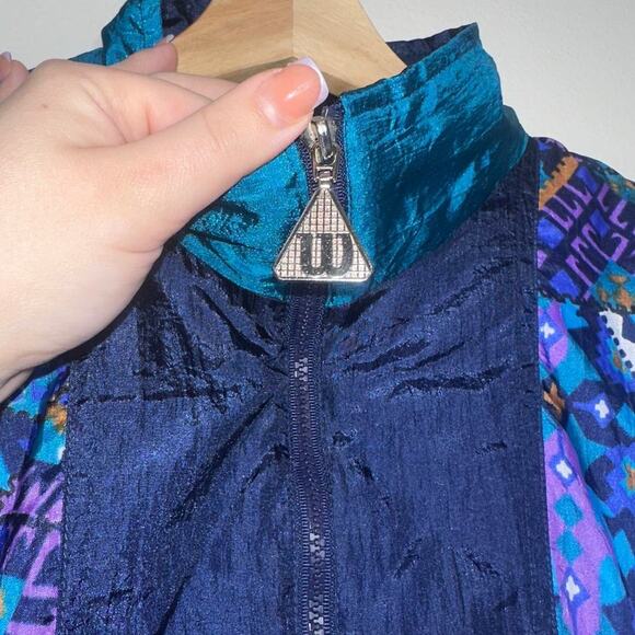 Wilson’s Vintage 90s Retro Windbreaker/Jacket Blue Purple Size Medium - Picture 5 of 8